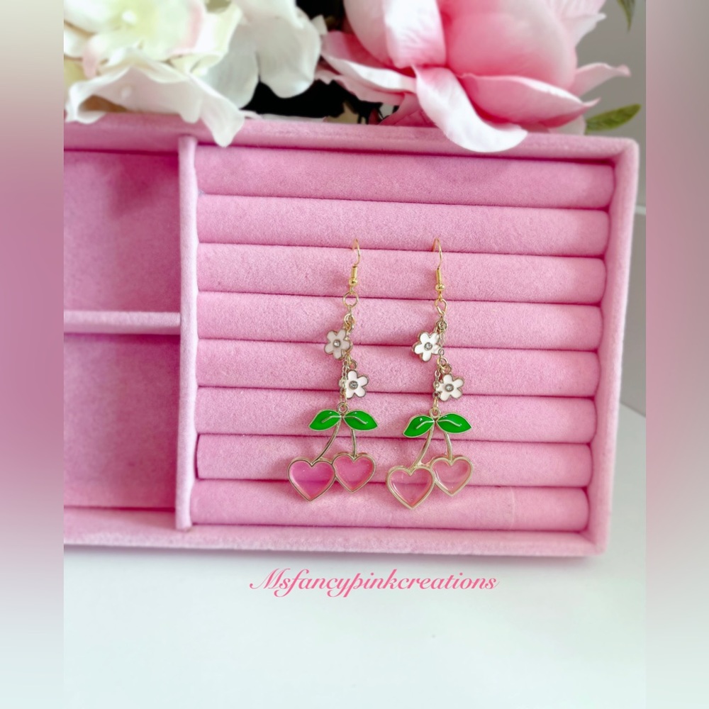 Sterling silver handmade cherry blossom earrings